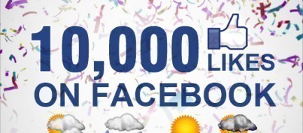 Facebook Dự báo thời tiết Hà Nội đạt 10000 like!