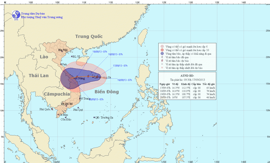 Sáng nay 17/9, áp thấp nhiệt đới đã mạnh lên thành cơn bão số 8!