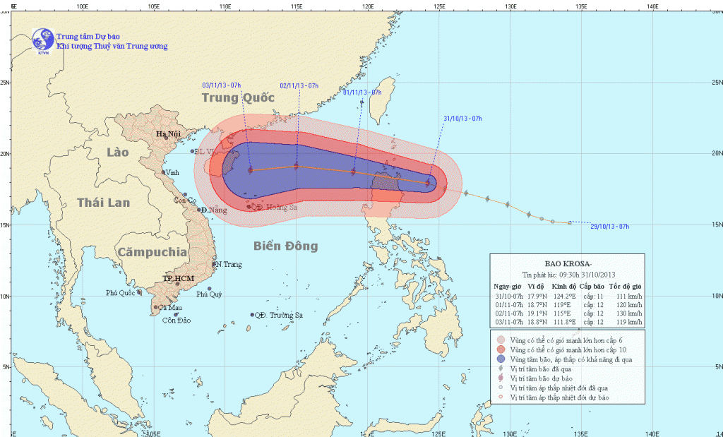 Bão Krosa sắp vào biển Đông!