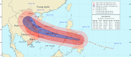 Bão Haiyan sẽ gây mưa to cho Bắc Bộ và Trung Bộ