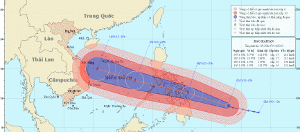 Cơn bão Haiyan sắp vào biển Đông