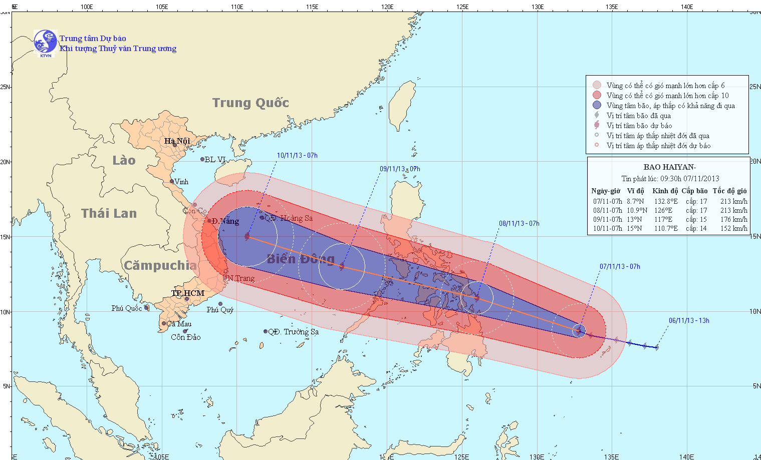 Cơn bão Haiyan sắp vào biển Đông