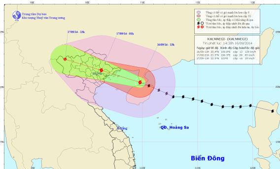 Bão số 3 tiến vào vịnh Bắc Bộ