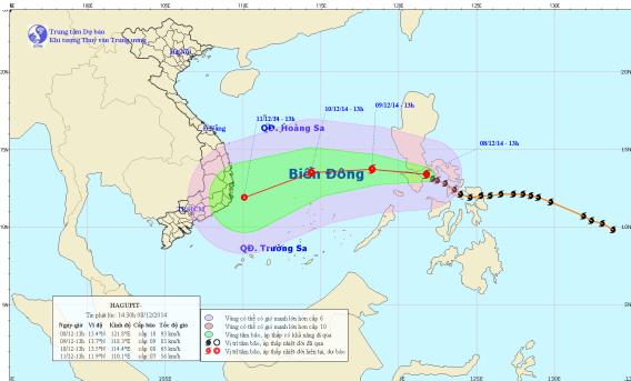 Bão Hagupit đổ bộ Biển Đông 