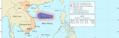 Tin áp thấp nhiệt đới trên biển Đông 06/09/2013